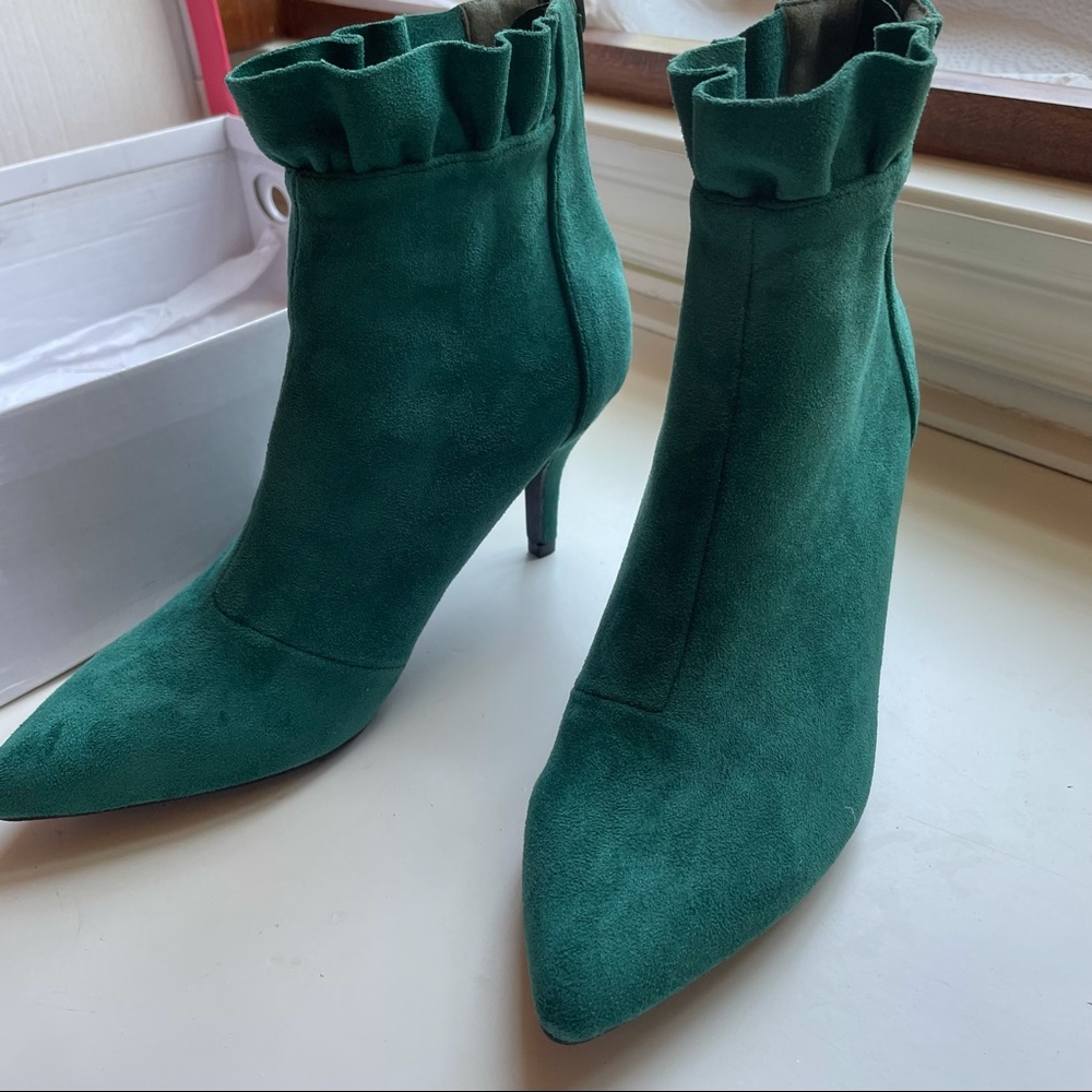 Green Felt Booties